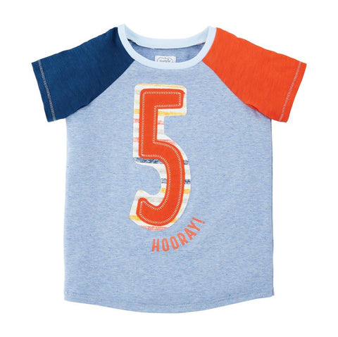 Mud Pie Baby Boy Five Birthday Shirt 5T