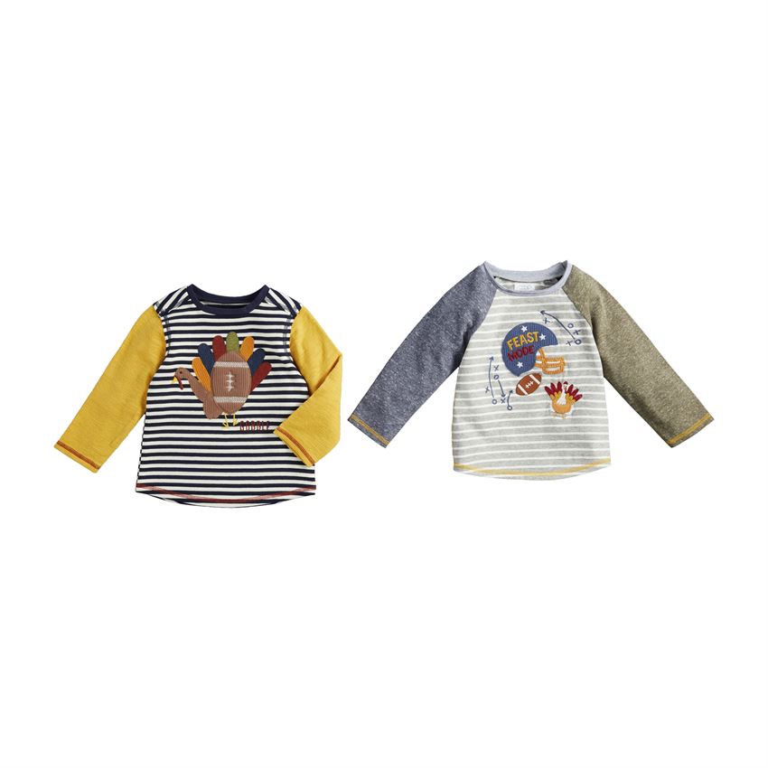 Mud Pie Little Boys Thanksgiving Turkey / Feast Mood Top / Tee Shirt