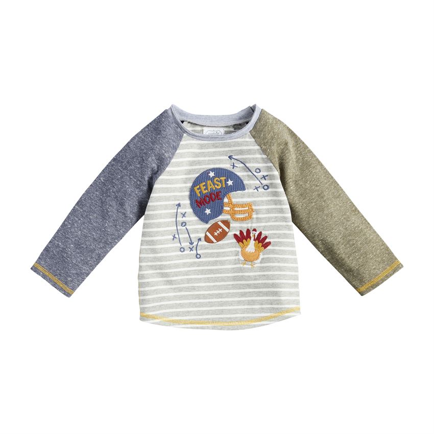 Mud Pie Little Boys Thanksgiving Turkey / Feast Mood Top / Tee Shirt