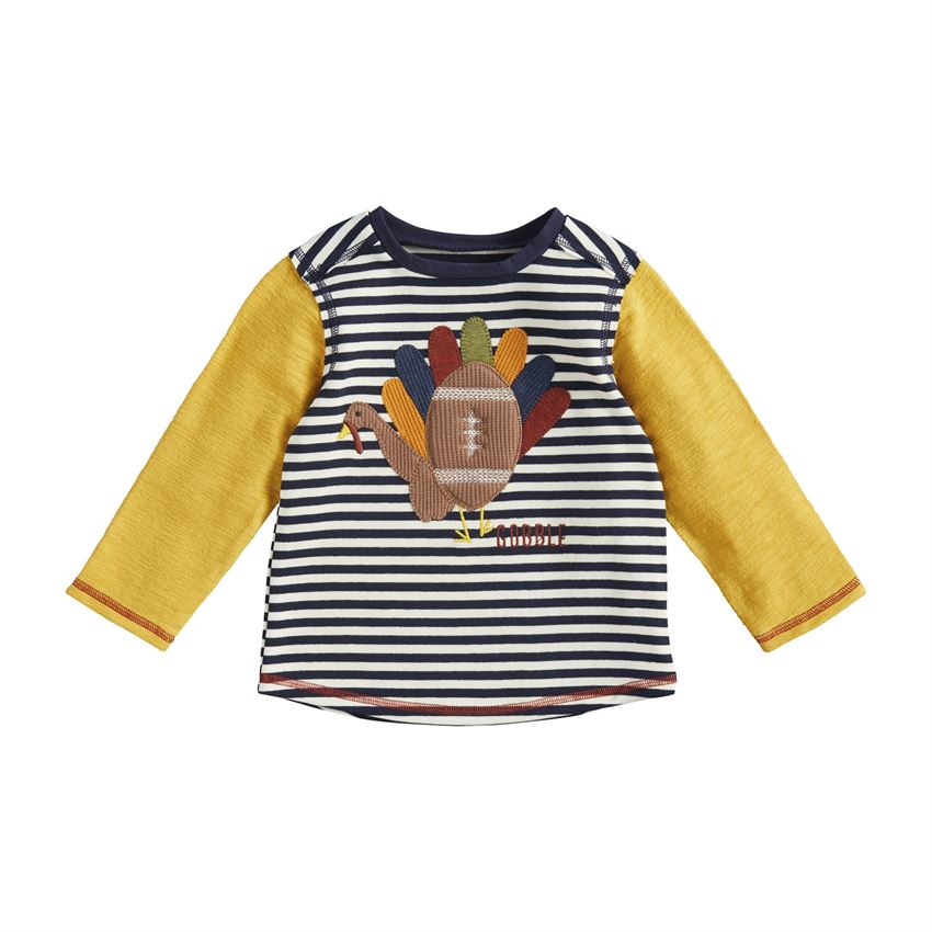 Mud Pie Little Boys Thanksgiving Turkey / Feast Mood Top / Tee Shirt