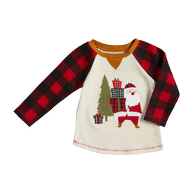 Mud Pie Christmas Holiday Alpine Boy Santa Tree Tees Top Shirt