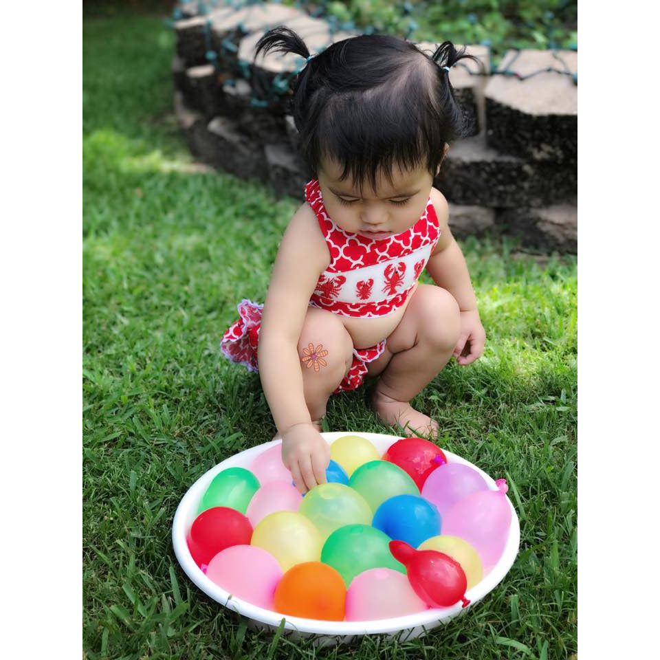 Dana Kids Red Quatrefoil Lobster Smoked Swimsuit 6M, 4T 6 Years