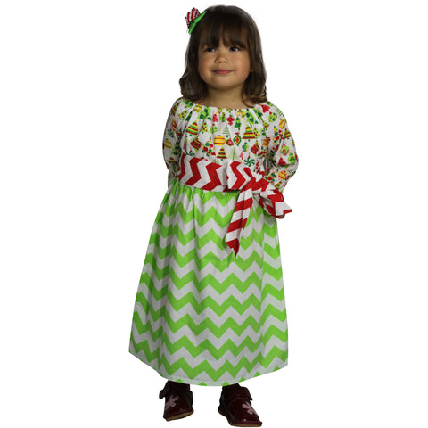 Dana Kids Christmas Holiday Tree Candy Ornament Peasant Girl Dress Size 12M to 10 Years