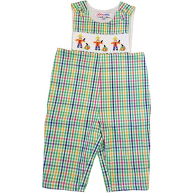 Dana Kids Little Boys Halloween Gingham Scarecrow Smocked Longall 12M-4T