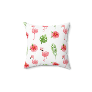 Flamingo Spun Square Pillow - Home Decor - Spring Decor