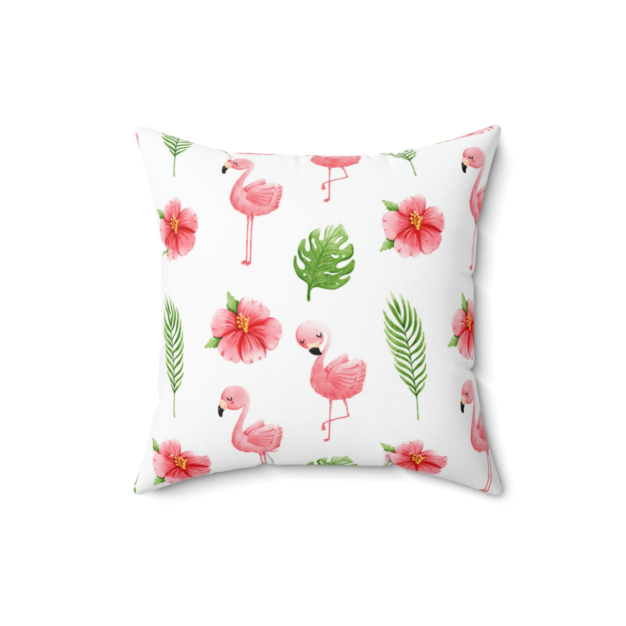 Flamingo Spun Square Pillow - Home Decor - Spring Decor