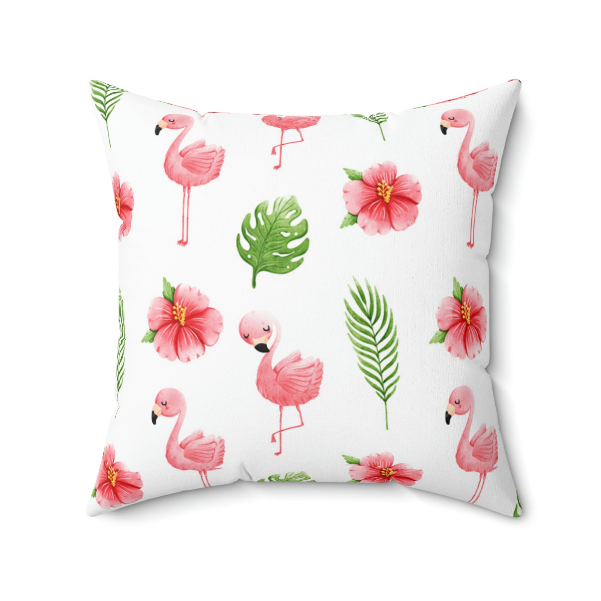 Flamingo Spun Square Pillow - Home Decor - Spring Decor