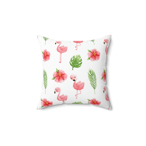 Image of Flamingo Spun Square Pillow - Home Decor - Spring Decor