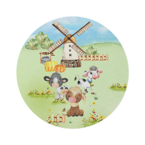 Round Rug 60''x60'' - Round Animal Rug, Cow Rug, Farm House Rug, Nursery Rug, Kids Room Rug, Playroom Rug, Classroom Rug,