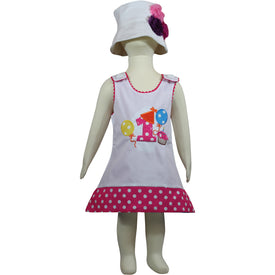 Dana Kids Birthday Girl #1 Cupcake Balloons Reversible Dress 12 Months
