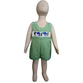 Dana Kids Little Boys Camel & Cactus Hand Smocked Shortall 6M to 3T