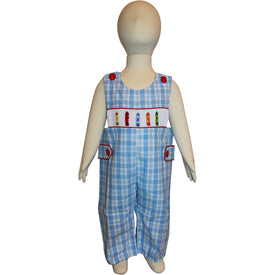 Dana Kids Little Boys Back to School Crayon Hand Smocked Longall 2T-5T