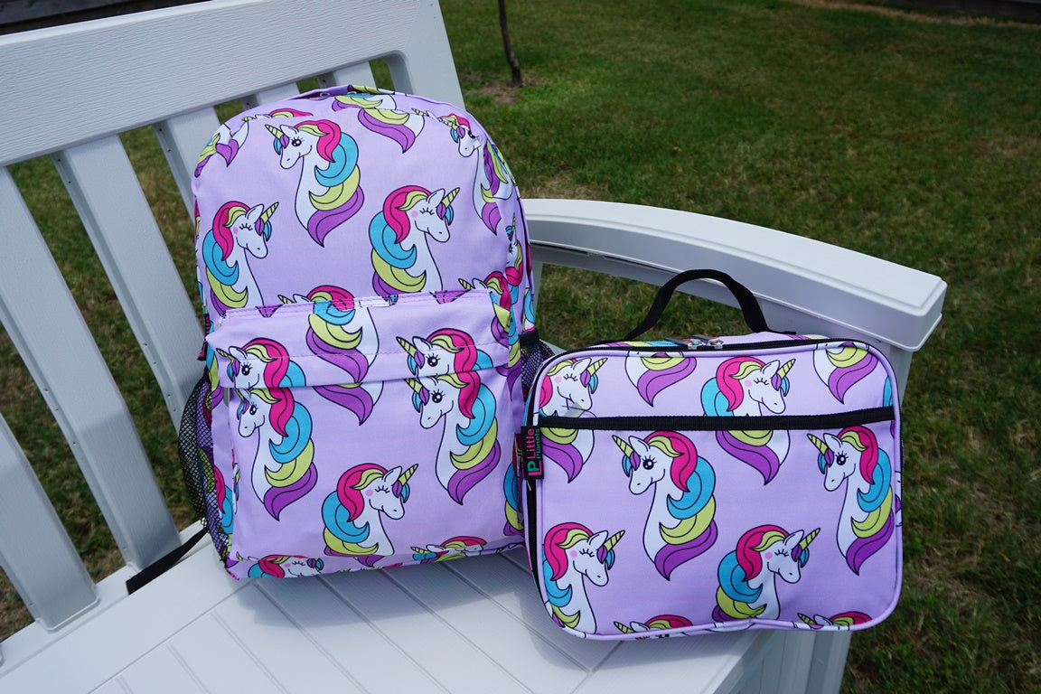 Little Planets Boys Girls All Over Print 16'' Kid School Backpack, Unicorn