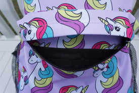 Little Planets Boys Girls All Over Print 16'' Kid School Backpack, Unicorn