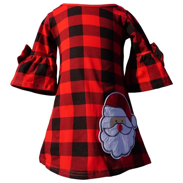 Dana Kids Christmas Holidays Santa Applique Girl Dress