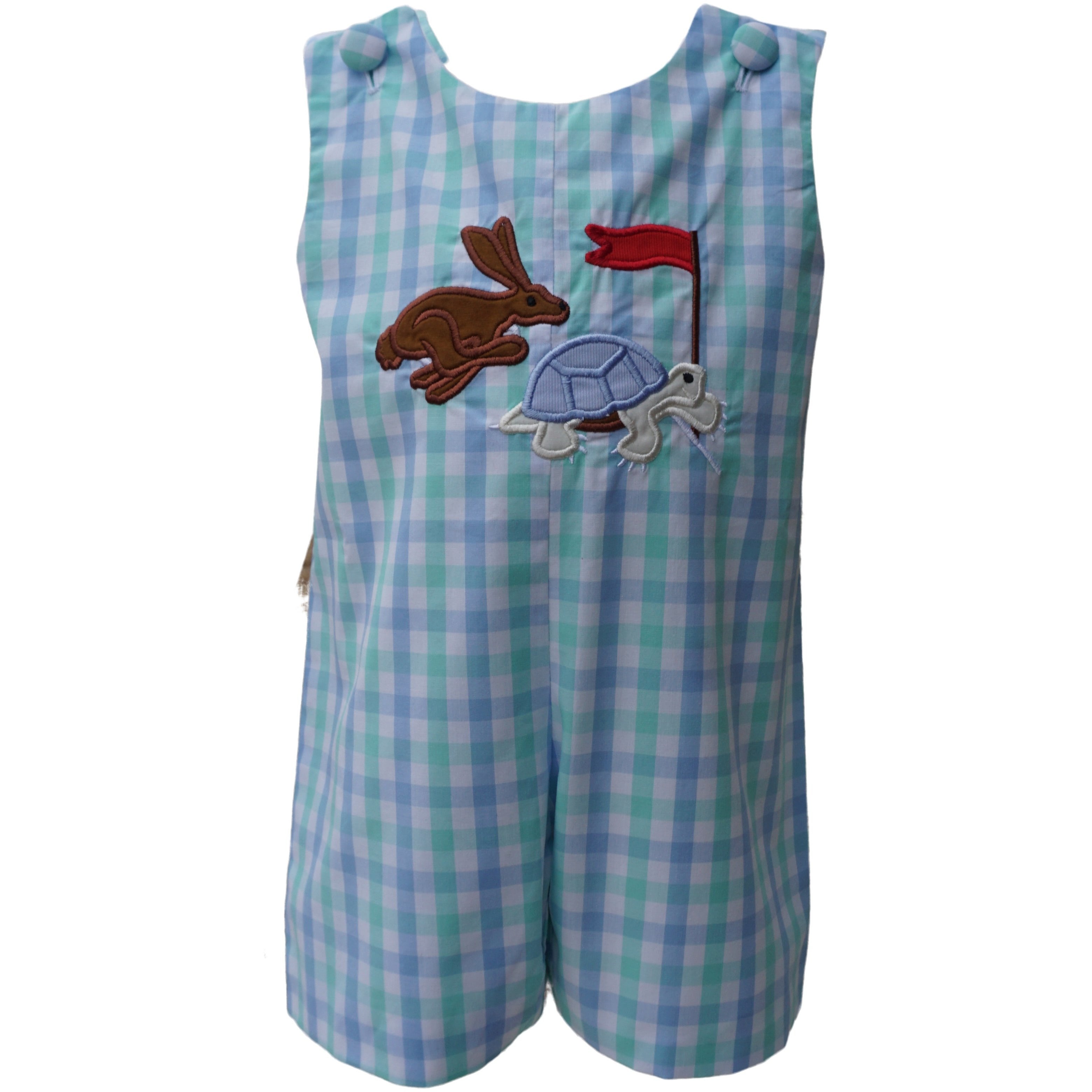 Dana Kids Boys The Tortoise and Hare Applique Shortall  6M-3T