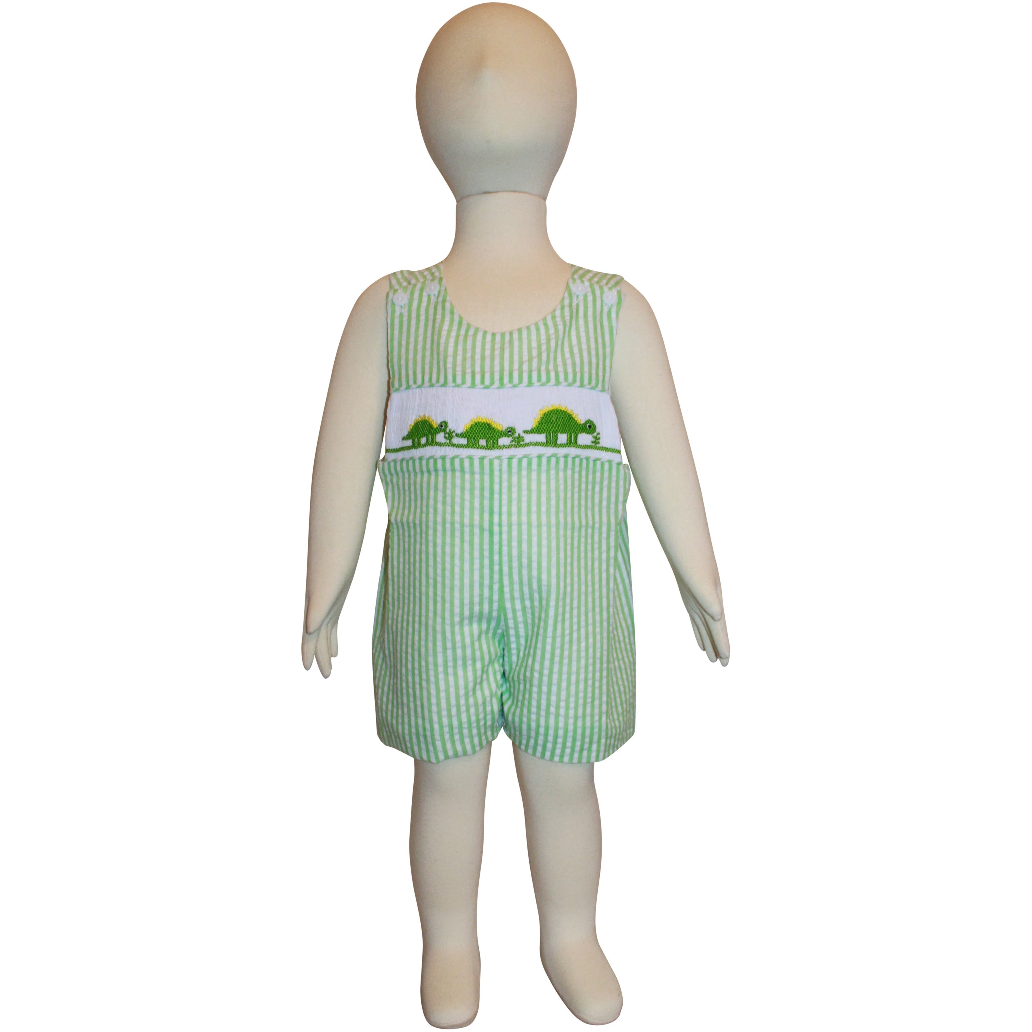 Dana Kids Little Boys Dino Hand Smocked Shortall 6M to 4T