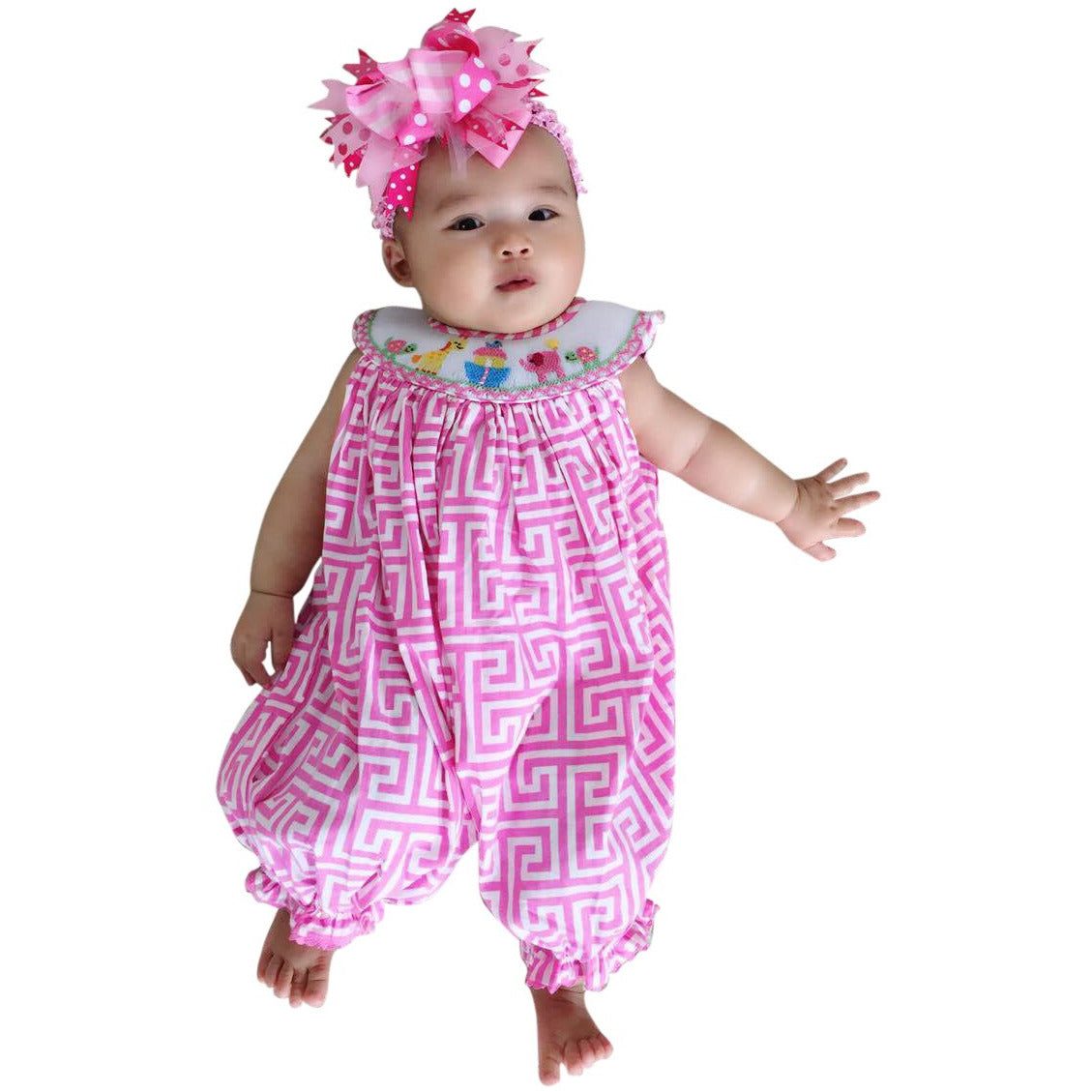 Dana Kids Animals Hand Smocked Romper Baby Toddler Girls 6 Months to 4T