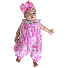 Dana Kids Animals Hand Smocked Romper Baby Toddler Girls 6 Months to 4T