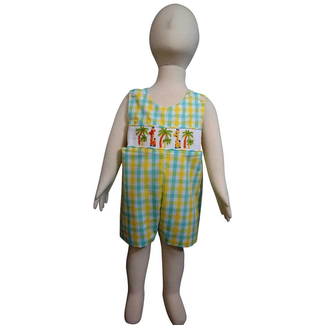 Dana Kids Little Boys Giraffe Hand Smocked Shortall 6M to 4T