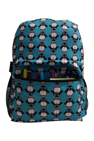 Image of Little Planets Boys Girls All Over Print 16'' Kid School Backpack, Penguin