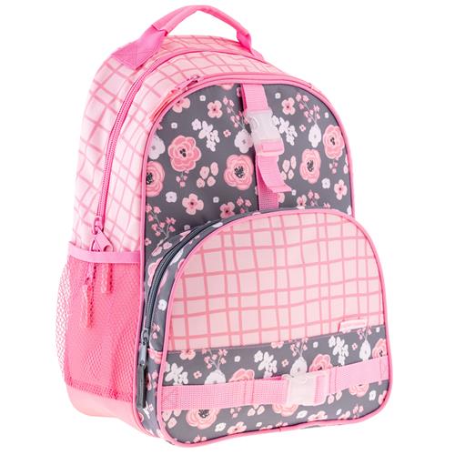 Stephen Joseph Girls All Over Print Kid School Backpack, Charcoat Flower