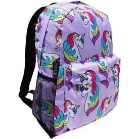 Little Planets Boys Girls All Over Print 16'' Kid School Backpack, Unicorn