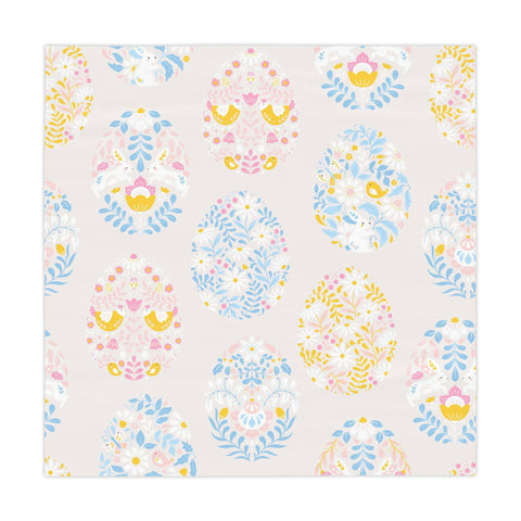 Easter Egg Chick Flower Square Tablecloth 55.1''x55.1''-Polyester--Table Cover for Dining Table, Easter Dinner Part, Holiday Party Table Decor