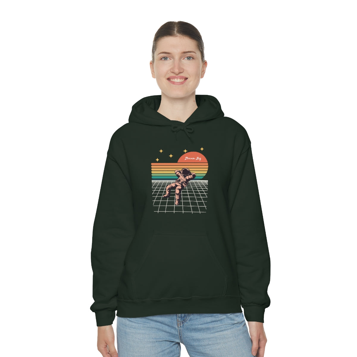 Dream Big Astronaut Men Woman Heavy Blend Hooded Sweatshirt