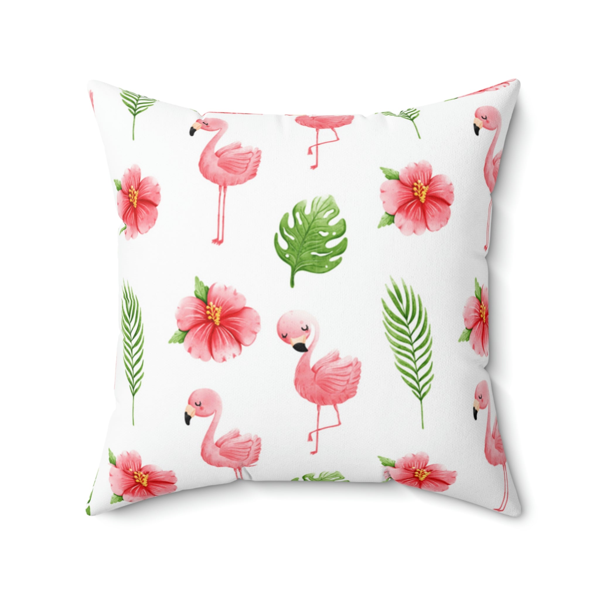 Flamingo Spun Square Pillow - Home Decor - Spring Decor
