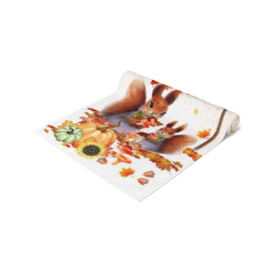 Thanksgiving Fall Hello Autumn Table Runner - Design for Dining Decoration, 16''x72'' or 16''x90'' (Cotton, Poly)