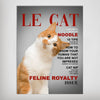 A 'Le Cat' Personalized Pet Poster Canvas Print | Personalized Dog Cat Prints | Magazine Covers | Custom Pet Portrait from Photo | Personali