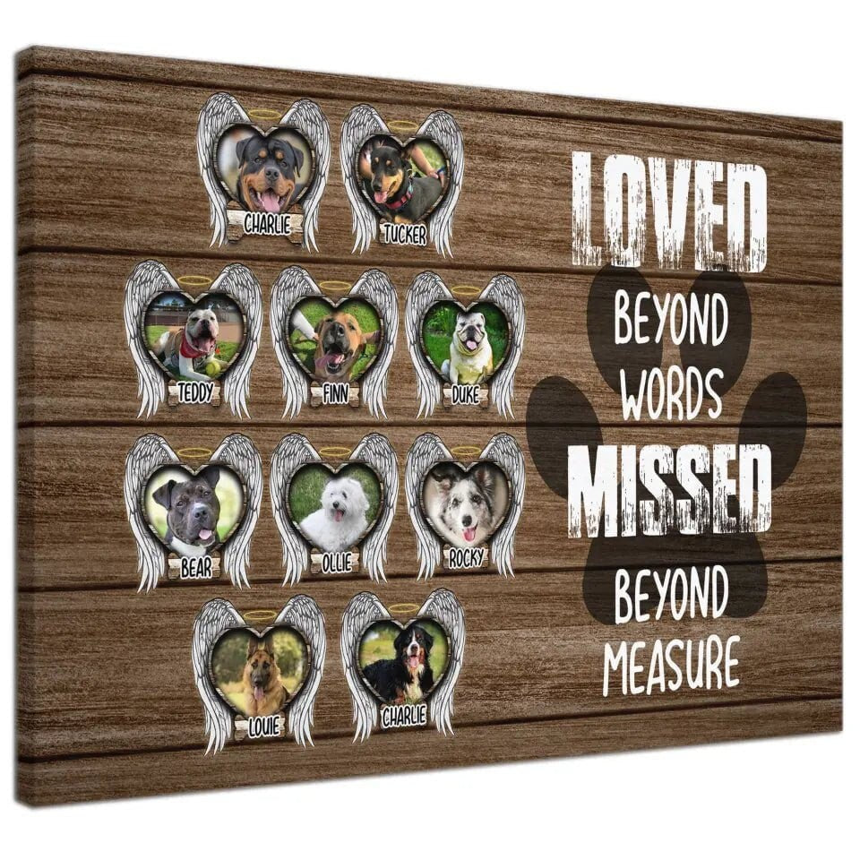 Personalized Pet Memorial Photo Canvas, Pet Rememberance Wall Art, Dog Loss Gifts, Pet Memorial Gifts, Custom Memorial Dog Gifts