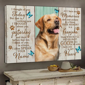 Personalized Pet Memorial Photo Canvas, God Has You In His Arms Dog Cat Wall Art, Dog Loss Gifts, Pet Memorial Gifts
