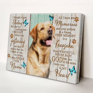 Personalized Pet Memorial Photo Canvas, God Has You In His Arms Dog Cat Wall Art, Dog Loss Gifts, Pet Memorial Gifts