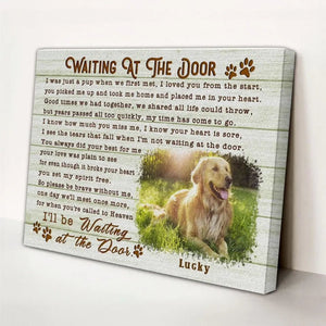 USA MADE Personalized Photo Canvas Prints, Dog Loss Gifts, Pet Memorial Gifts, Dog Sympathy, Waiting At The Door