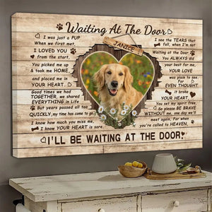 Personalized Pet Memorial Photo Canvas, Waiting At The Door Dog Cat Canvas, Custom Photo Gifts For Pet Loss, Pet Memorial Gifts