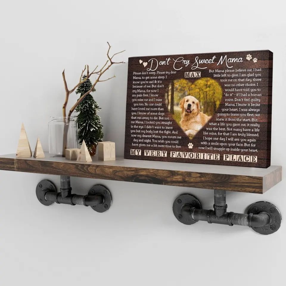 USA MADE Personalized Photo Canvas Prints, Dog Loss Gifts, Pet Memorial Gifts, Dog Sympathy, Don't Cry Sweet Mama