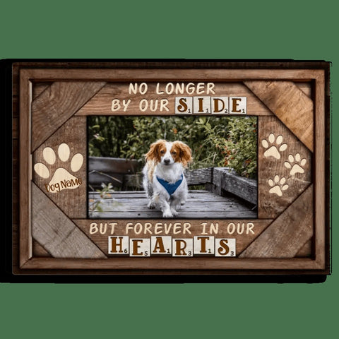Image of USA MADE Personalized Photo Canvas Prints, Dog Loss Gifts, Pet Memorial Gifts, Dog Sympathy, Love Dog, No Longer By Out Side
