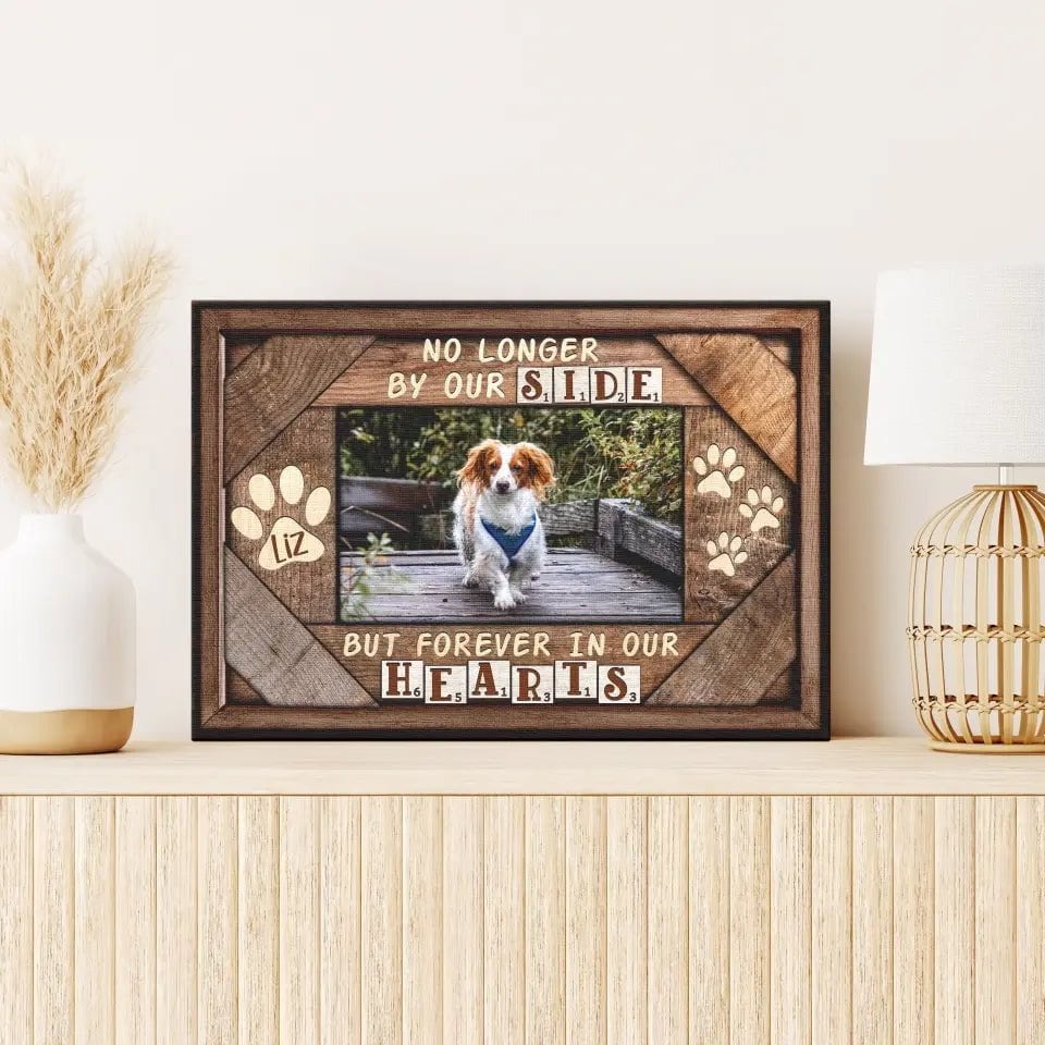 USA MADE Personalized Photo Canvas Prints, Dog Loss Gifts, Pet Memorial Gifts, Dog Sympathy, Love Dog, No Longer By Out Side