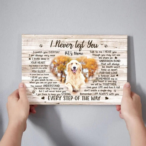 Image of USA MADE Personalized Photo Canvas Prints, Choose Quote Dog Loss Gifts, Pet Memorial Gifts, Dog Sympathy, The Moment That You Left Me
