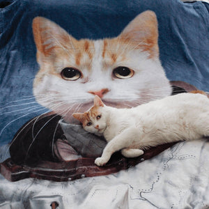 USA MADE Personalized Pet Portrait Photo Blanket | The Astronaut - Custom Pet Blanket, Dog Cat Animal Photo Throw
