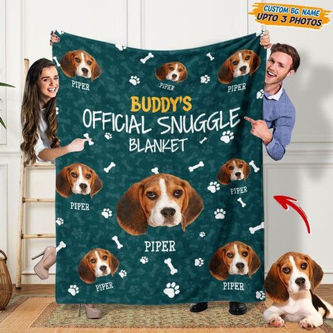 Image of USA MADE Personalized Pet Photo Blanket | Official Snuggle Blanket Upload Photo Dog Blanket| Custom Pet Picture Throw| Pet Lover Gift