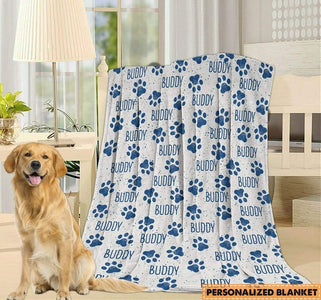 USA MADE Personalized Pet Photo Blanket | Custom Paw Blanket For Dog, Cozy Plush Fleece Blanket| Custom Pet Picture Throw| Pet Lover Gift