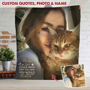 USA MADE Personalized Pet Photo Blanket | If Love Could Have Kept You Here Pet Photo Blanket, Pet Memory Gift| Custom Pet Picture Throw| Pet