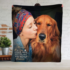 USA MADE Personalized Pet Photo Blanket | If Love Could Have Kept You Here Pet Photo Blanket, Pet Memory Gift| Custom Pet Picture Throw| Pet