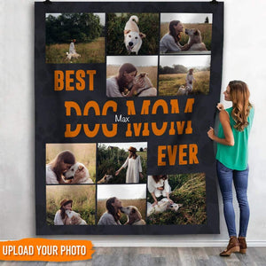 USA MADE Personalized Pet Photo Blanket | Best Dog Mom Blanket, Best Dog Mom Gift| Custom Pet Picture Throw| Pet Lover Gift