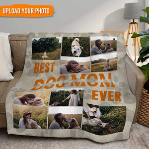 USA MADE Personalized Pet Photo Blanket | Best Dog Mom Blanket, Best Dog Mom Gift| Custom Pet Picture Throw| Pet Lover Gift