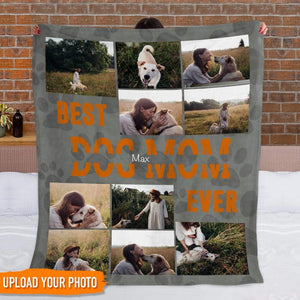 USA MADE Personalized Pet Photo Blanket | Best Dog Mom Blanket, Best Dog Mom Gift| Custom Pet Picture Throw| Pet Lover Gift
