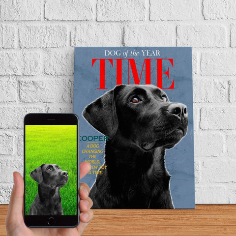 Image of USA MADE Dog Of The Year Personalized Pet Poster Canvas Print | Personalized Dog Cat Prints | Magazine Covers | Custom Pet Portrait from Photo